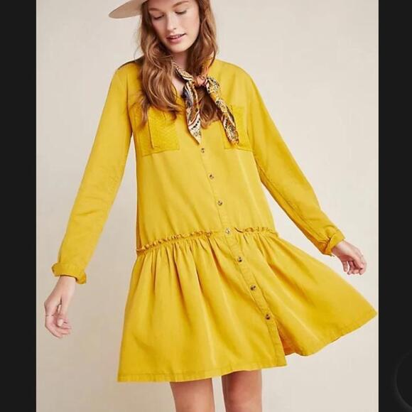 Anthropologie l Maeve Marlie Button-Front Tunic Dress Size 6 - Picture 12 of 12